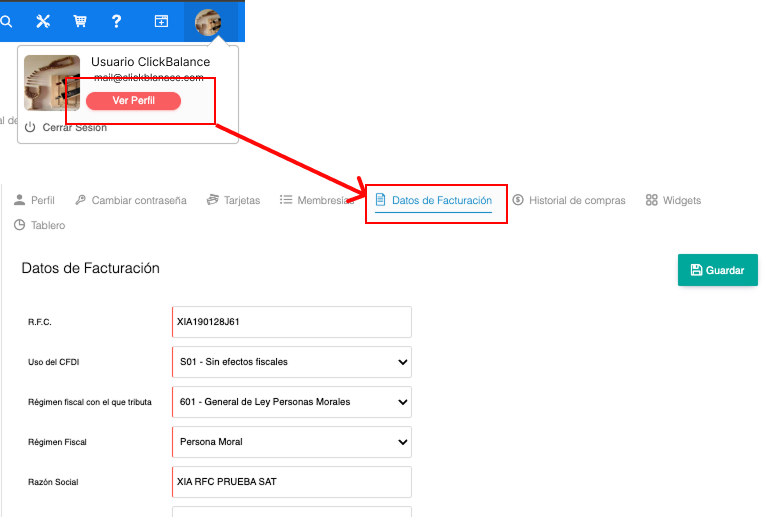 Usuario DatosFacturacion