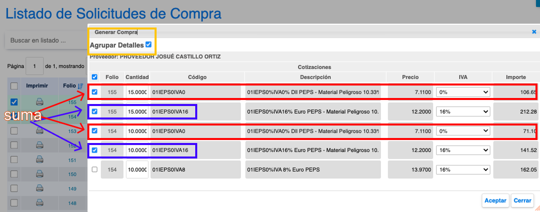 Solicitud de Compra - Generar "n" Compras