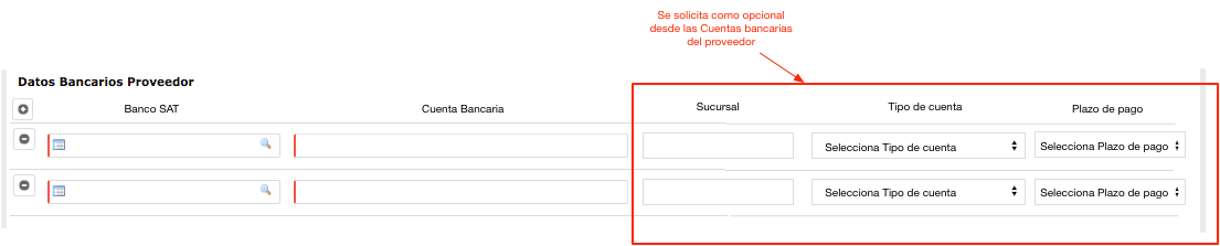 Dispersión bancaria - Proveedor