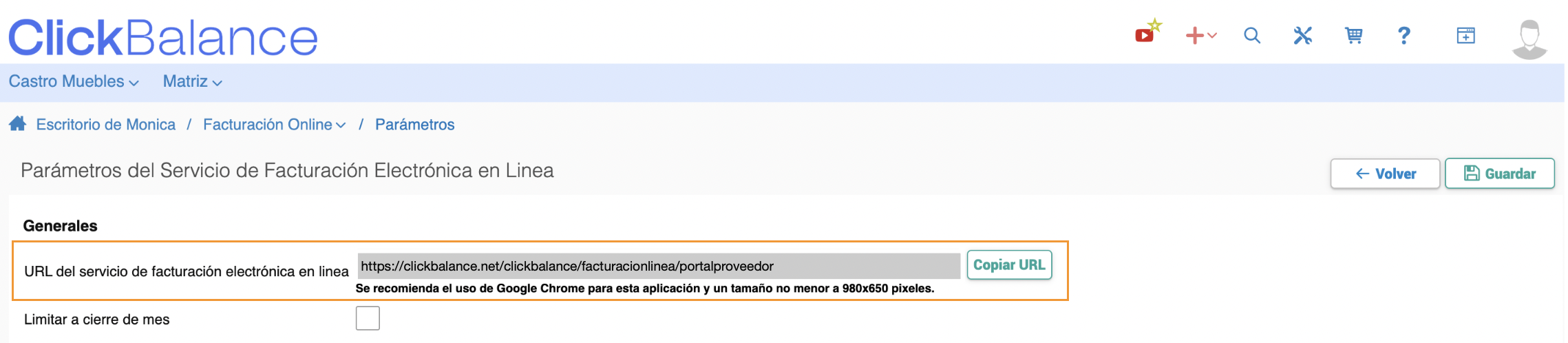 Facturacion online url