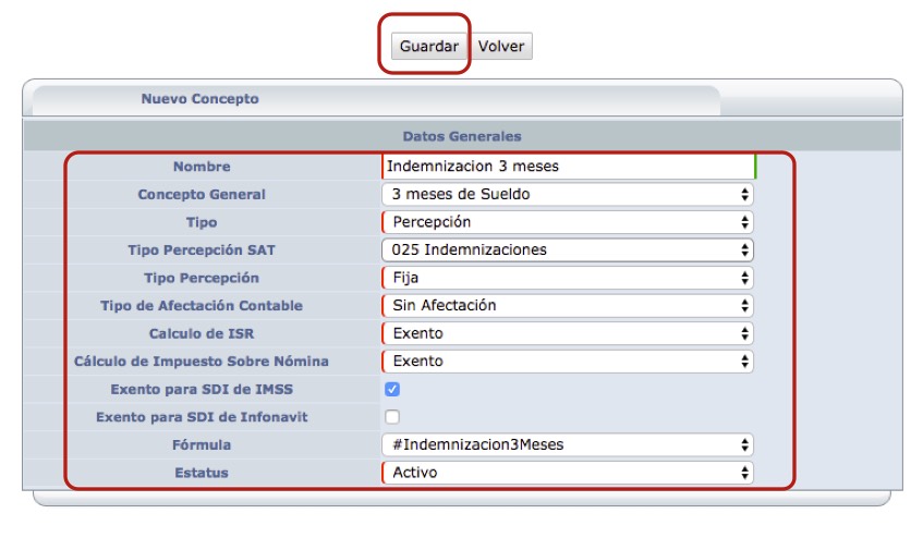 Concepto - Indemnizacion 3 meses