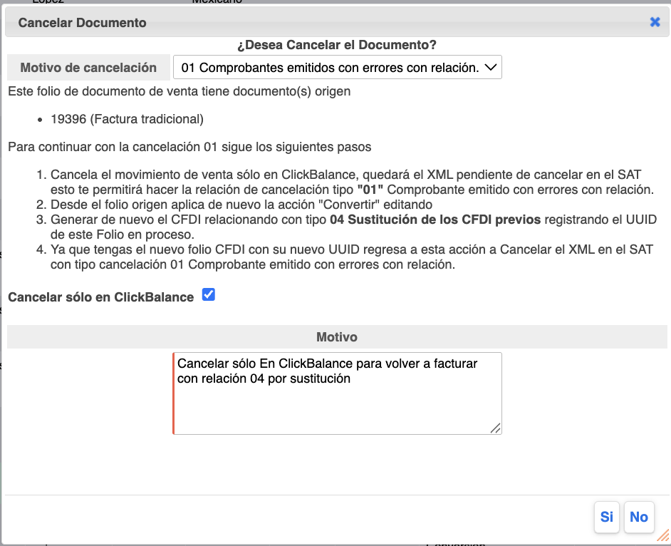 Cancela SAT 01 Documento precedencia