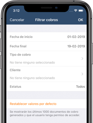 filtrar cobros