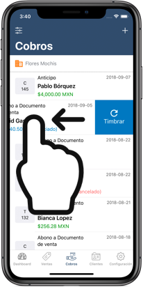 timbrar cobro