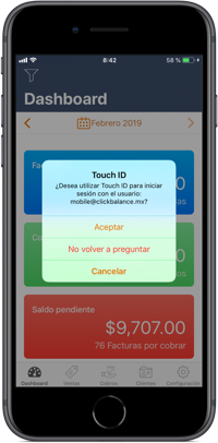 touch id confirmar