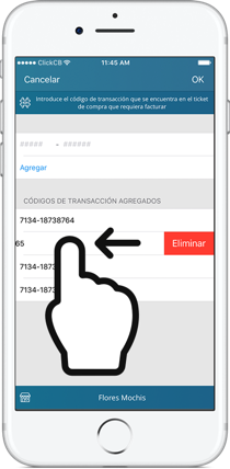 quitar código transacción